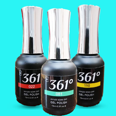 پک 12تایی لاکژل 15میل برند 361درجه